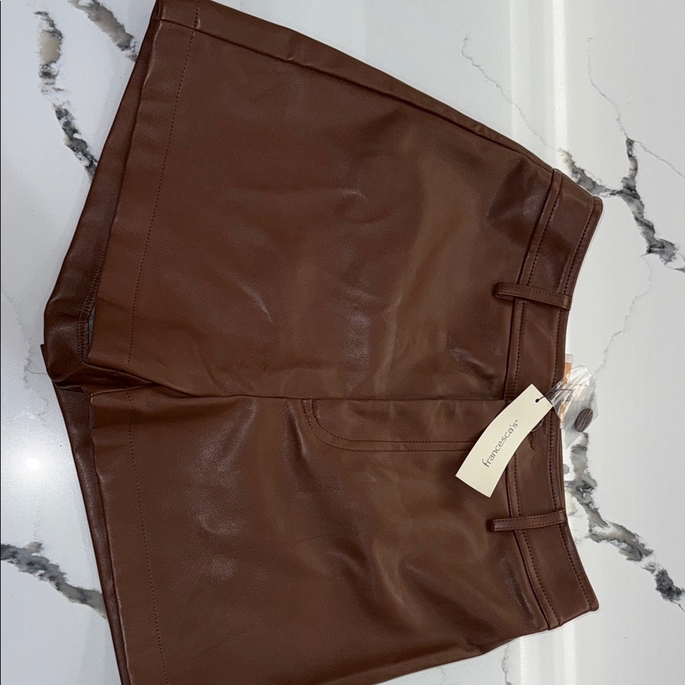 Francesca's Collections High Waist Brown Shorts